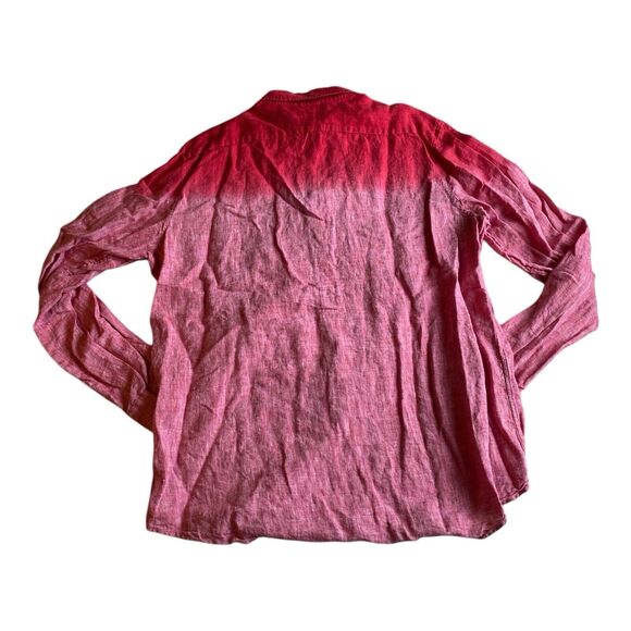 Michael Kors Men's Red 100% Linen Button Up Dress Shirt SIZE XL - Long Sleeve - Picture 2 of 4